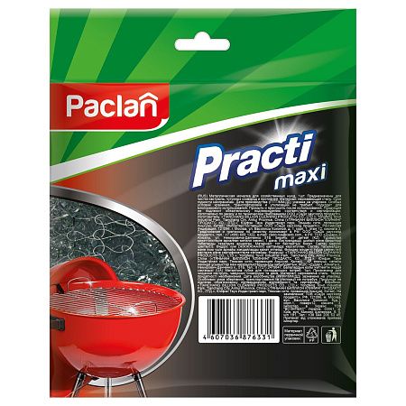 Губка для посуды Paclan "Practi", металлическая, 10*3,5см, 1шт.
