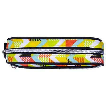 Пенал-косметичка BRAUBERG с ручкой, карман из сетки, полиэстер, "Citrus", 20х6х9 см, 229274 