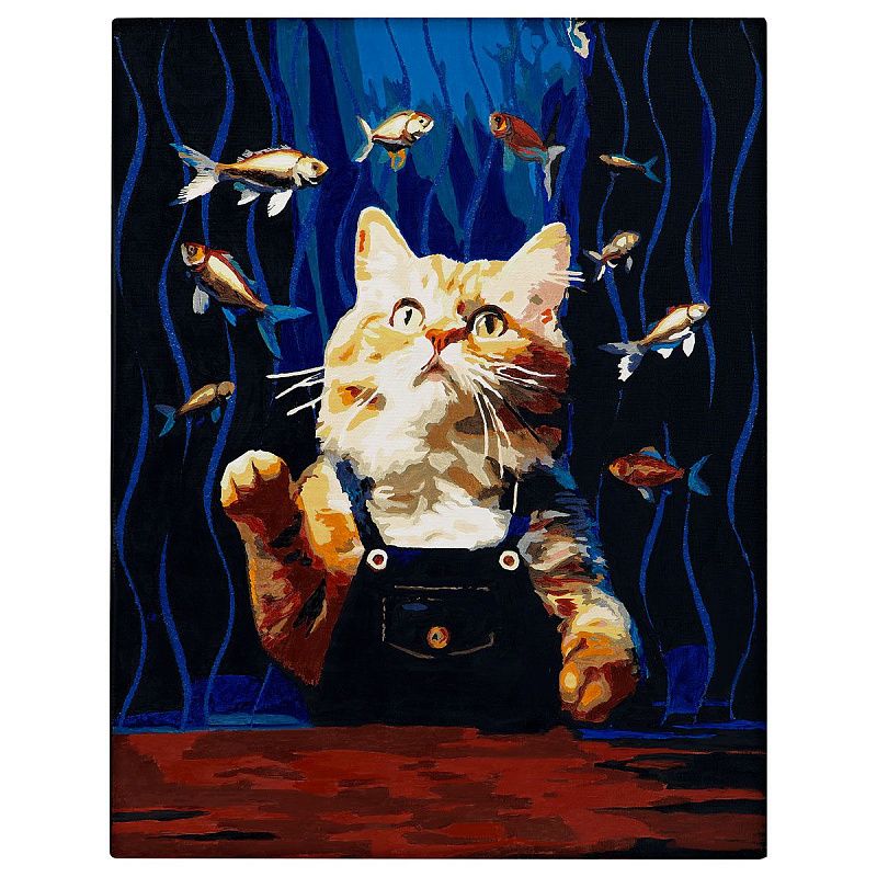 Картина по номерам на холсте с глиттером ТРИ СОВЫ "Кошачьи мечты", 40*50, с акриловыми красками и кистями