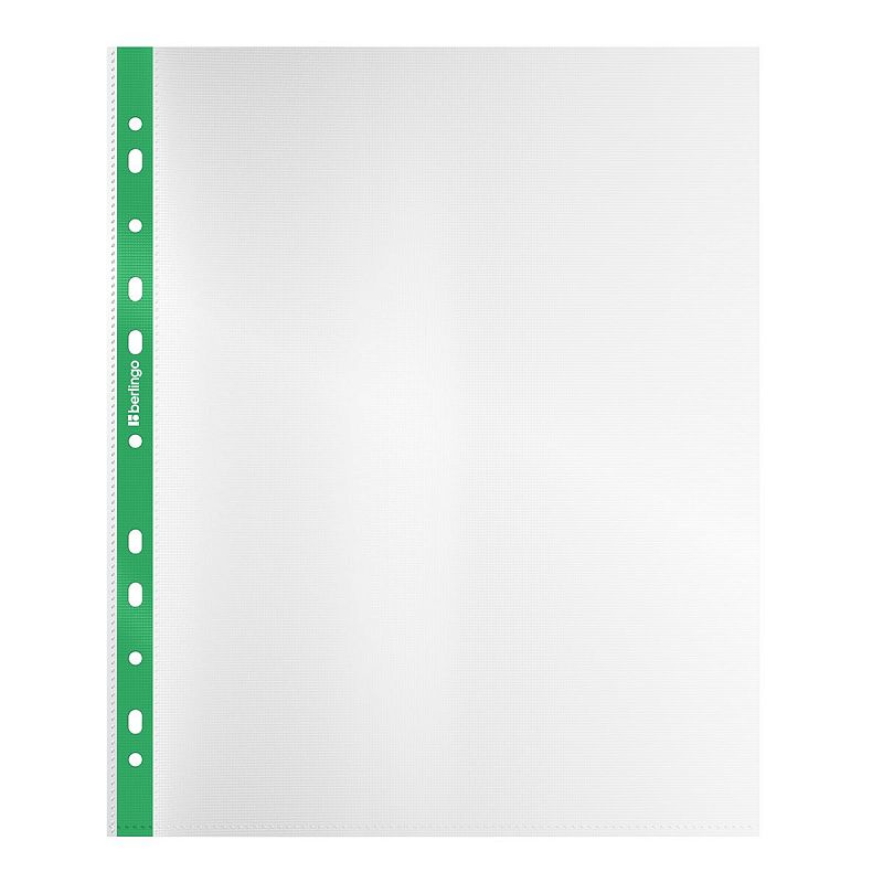 Папка-вкладыш с перфорацией Berlingo "Squares", А4, 40мкм, рельефная текстура, матовая, с цветным корешком, ассорти 