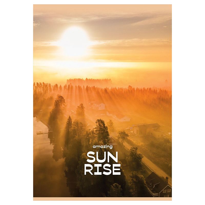 Тетрадь 48л., А4, клетка BG "Рассвет", суперэконом