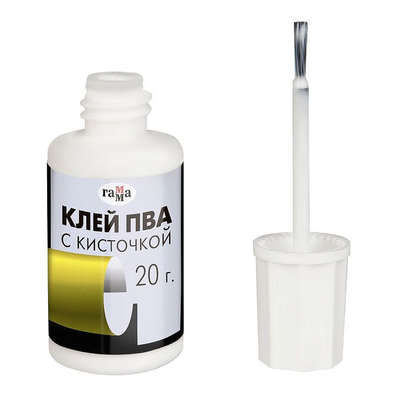 Клей ПВА с кисточкой Гамма, 20г