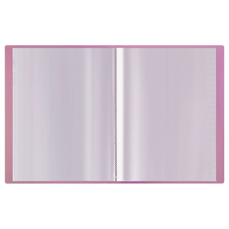 Папка с 30 вкладышами СТАММ "Сияние" А4, 17мм, 700мкм, пластик, розовый 