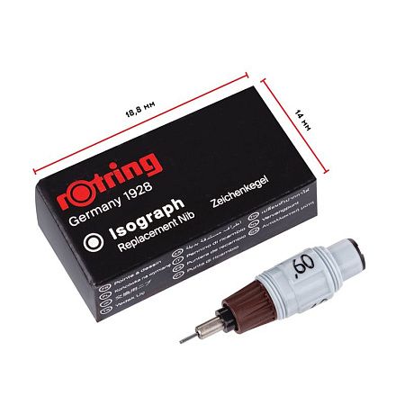 Пишущий элемент для изографа Rotring 0,6мм, картон. упаковка 