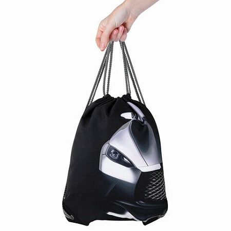 Мешок для обуви BRAUBERG PREMIUM, карман, подкладка, светоотражайка, 43х33 см, "Black car", 271623 