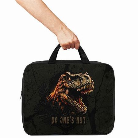 Папка на молнии с ручками BRAUBERG А4, 1 отделение, полиэстер, 80мм, Dino attack, 272179 