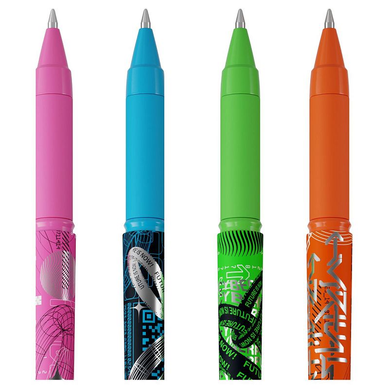 Ручка шариковая Berlingo "Future Tech" синяя, 0,7мм, грип, рисунок на корпусе, ассорти 