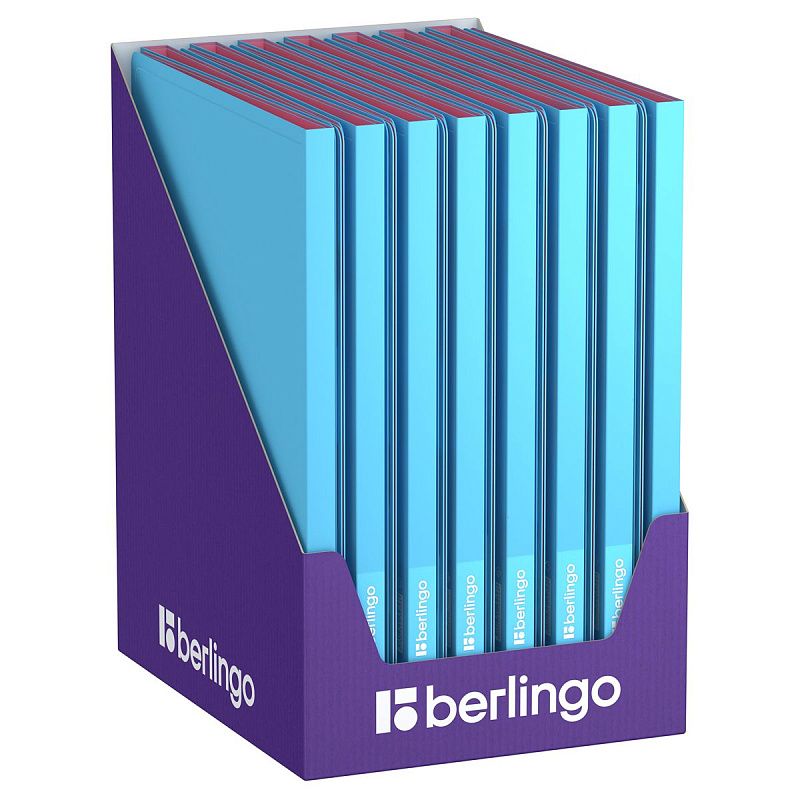 Папка с 20 вкладышами Berlingo "Haze", 14мм, 600мкм, с внутр. карманом, голубая, софт-тач 
