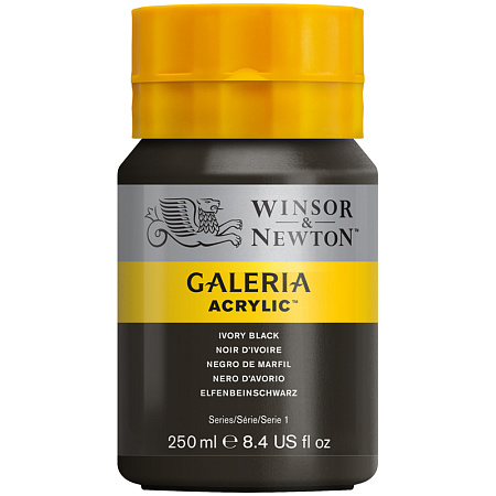 Краска акриловая художественная Winsor&Newton "Galeria", 250мл, туба, черная слоновая кость