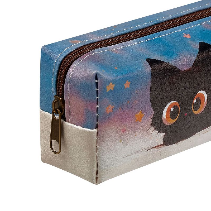 Пенал мягкий 200*55*40 MESHU "Surprised Cat", искусственная кожа 