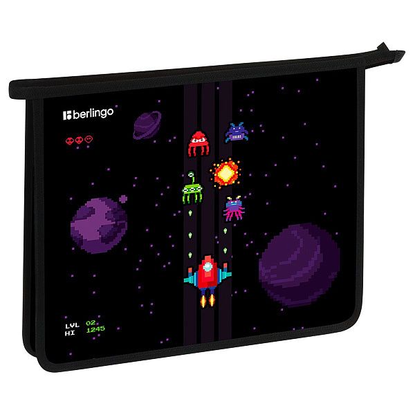 Папка для тетрадей 1 отделение, А5 Berlingo "Space Battle", 240*205*40 мм, пластик, на молнии