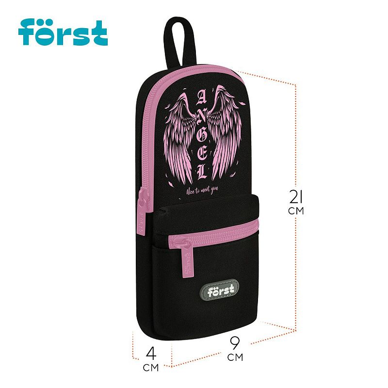 Пенал мягкий 1 отделение, 1 карман, 210*90*40 Först "Angel wings", текстиль 
