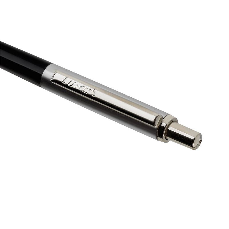 Ручка шариковая Luxor "Star" синяя, 0,7мм, корпус синий/хром, кнопочный механизм, футляр 