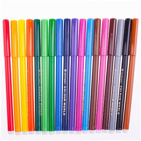 Фломастеры Centropen "Colour World", 18цв., трехгранные, смываемые, блистер