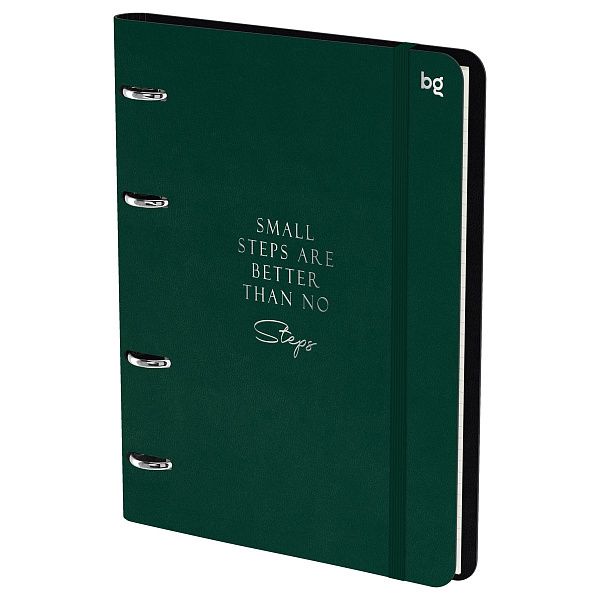 Тетрадь на кольцах А5, 120л., кожзам,  BG "Моно. Зеленый"