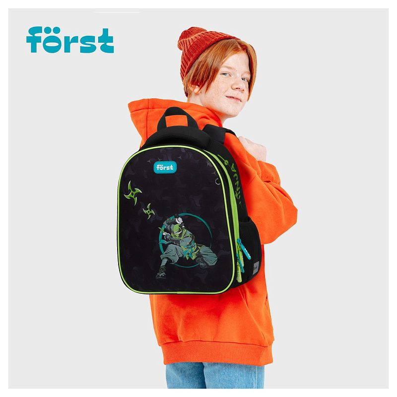 Ранец Först F-Top облегченный "Ninja" 36*28*15см, 2 отделения, 2 кармана, анатомическая спинка 