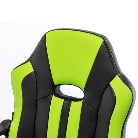 Кресло компьютерное BRABIX "Stripe GM-202", экокожа, черное/зеленое, 532511