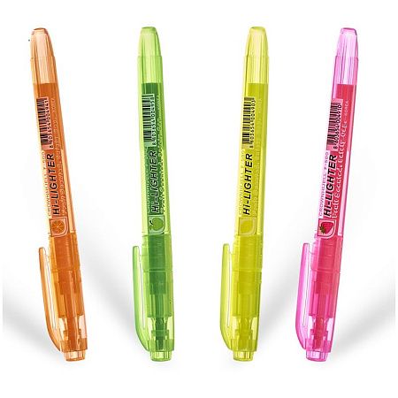 Набор текстовыделителей Crown "Multi Hi-Lighter Aroma" 04цв., 1-4мм, ароматиз., чехол с европодвесом 