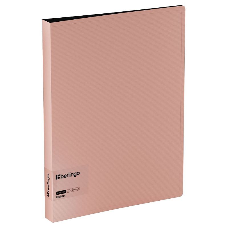 Папка на 4 кольцах Berlingo "Instinct" А4, 35мм, 700мкм, D-кольца, с внутр. карманом, фламинго