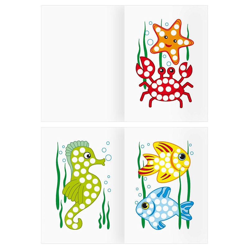 Раскраска пальчиковая А5, 8 стр., ТРИ СОВЫ "Рисуем пальчиками. Выпуск 2"