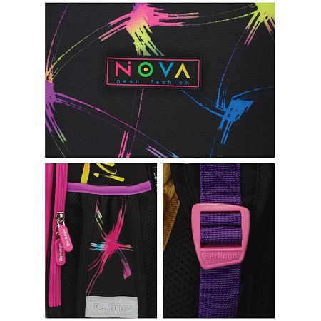 Ранец Berlingo Expert "Neon fashion" 37*28*16см, 2 отделения, 2 кармана, анатомическая спинка 