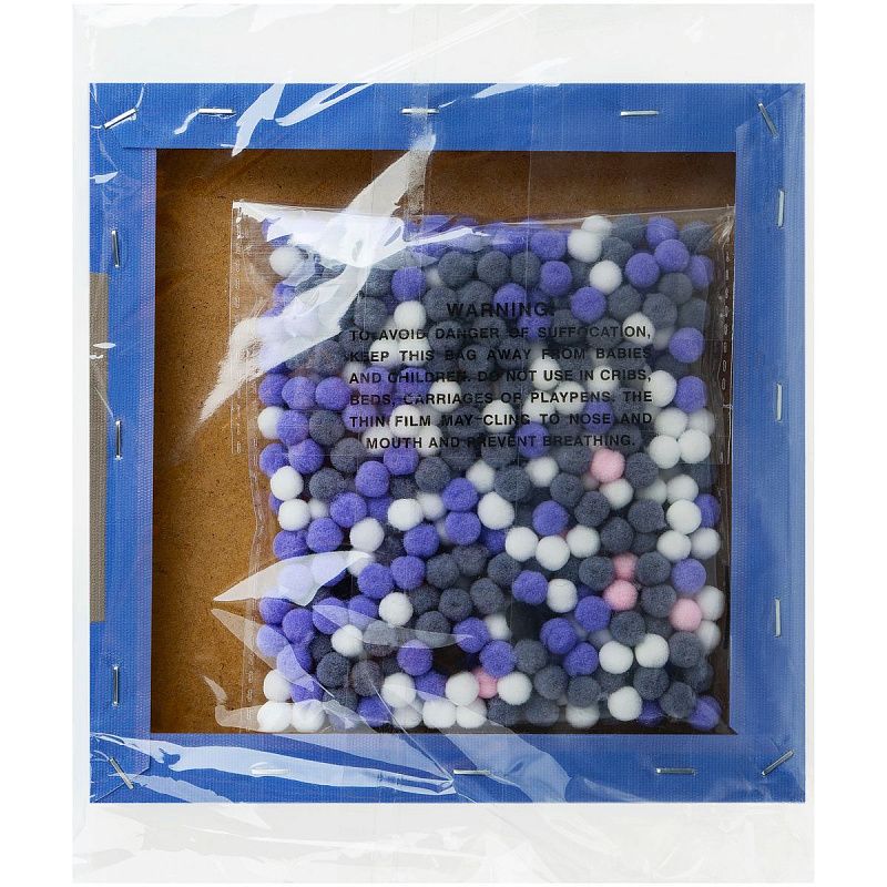 Аппликация помпонами ТРИ СОВЫ "Хаски", 20*20см на подрамнике, картонная коробка