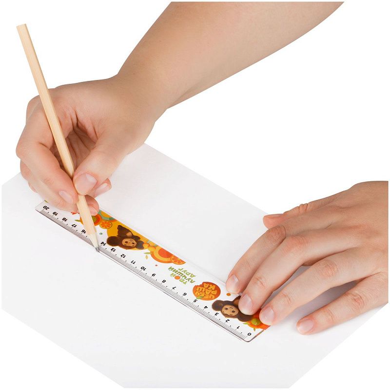 Линейка 20см Мульти-Пульти "Чебурашка", с принтом 