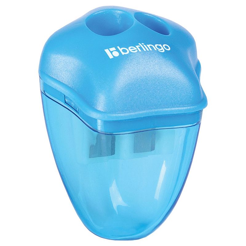 Точилка пластиковая Berlingo "Spike XL" 2 отверстия, контейнер, ассорти, дисплей 