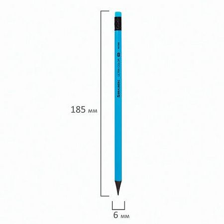 Набор карандашей чернографитных BRAUBERG "ULTRA COLOR" 4 шт., HB, с ластиком, пластиковые, 181709 