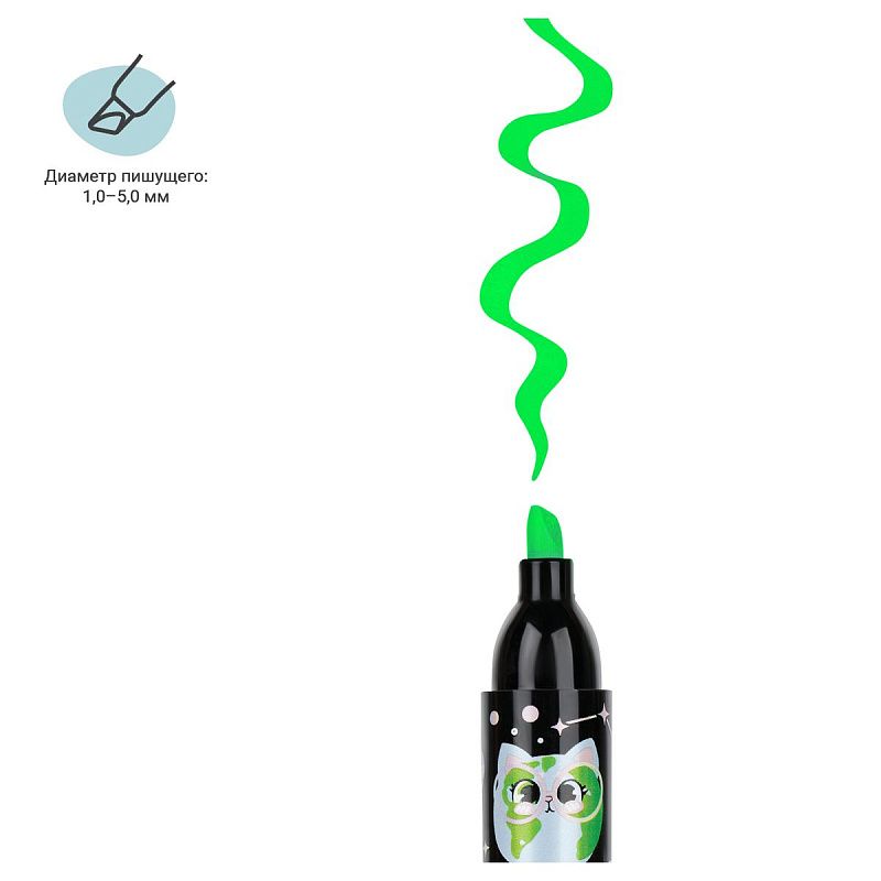 Набор текстовыделителей MESHU "Meowspace" 06цв., неоновые цвета, 1-5мм, ПВХ бокс с европодвесом 