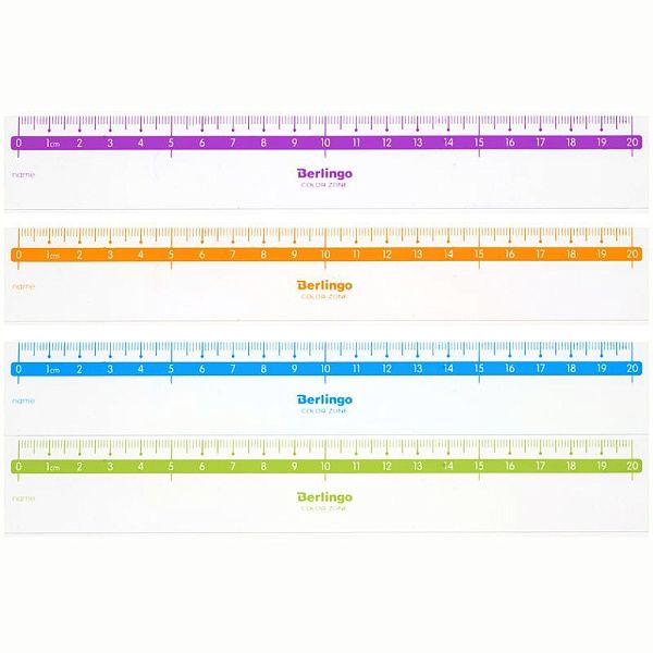 Линейка 20см Berlingo "Color", пластиковая, прозрачная
