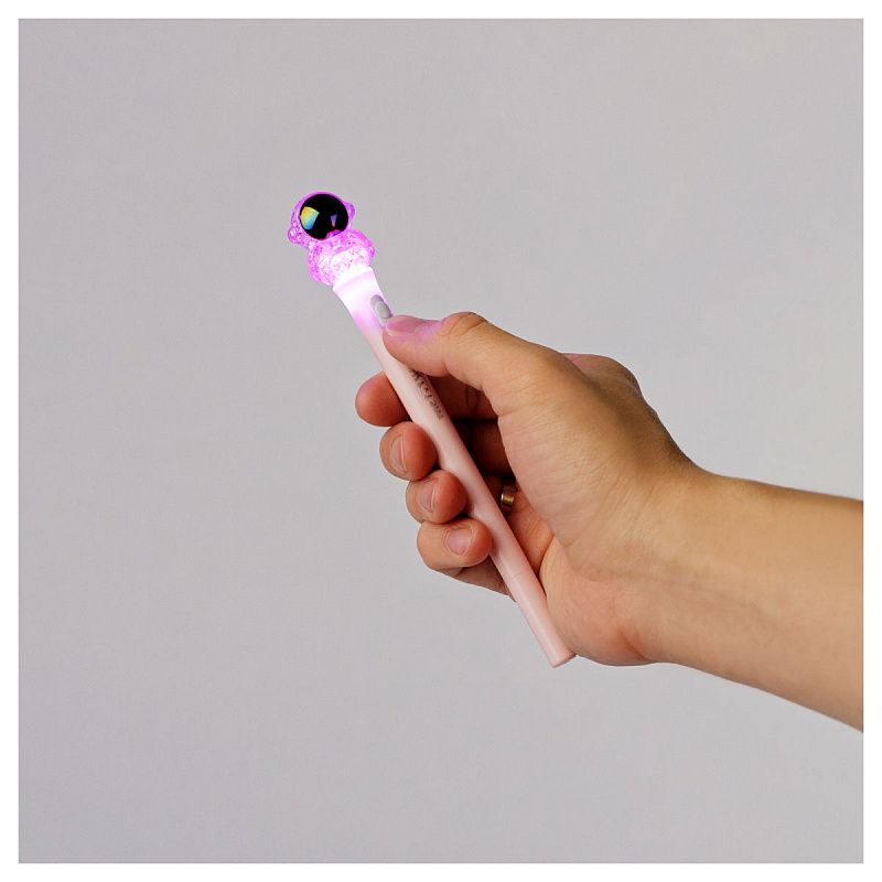 Ручка шариковая MESHU "Spaceheroes", светящаяся, синяя, 0,5мм, корпус ассорти 