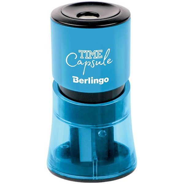 Точилка пластиковая Berlingo "TimeCapsule" 2 отверстия, контейнер, ассорти