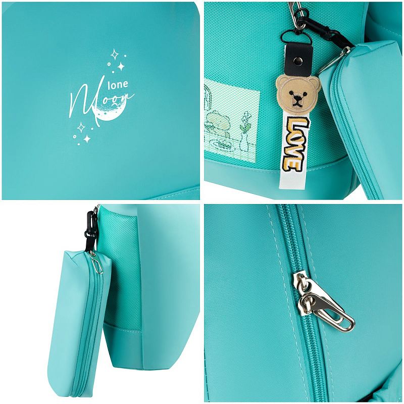 Рюкзак MESHU "Moon", 43*30*13см, 1 отделение, 3 кармана, уплотн. спинка, в комплекте сумка-шоппер 33*30см, пенал 20*5*5см 