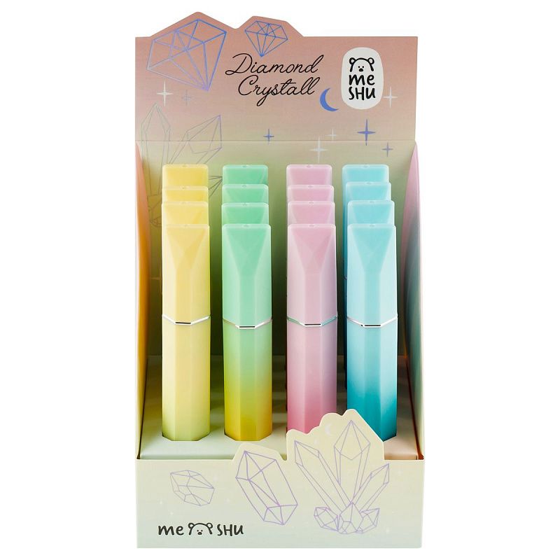 Текстовыделитель MESHU "Diamond", ассорти, пастельные цвета, 1-4мм, шоу-бокс 