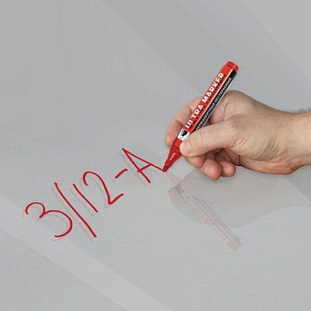 Маркер перманентный ULTRA MARKER, КРАСНЫЙ, 3,5 мм, с клипом, BRAUBERG, 152205 