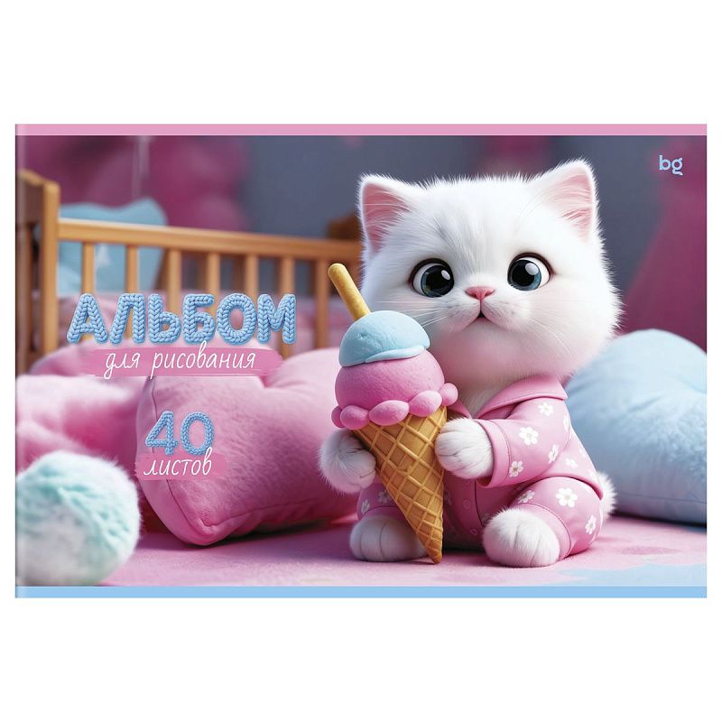 Альбом для рисования 40л., А4, на скрепке BG "Друзья"