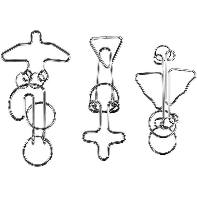 Головоломка металлическая средняя ТРИ СОВЫ, ассорти, 2 уровень сложности 
