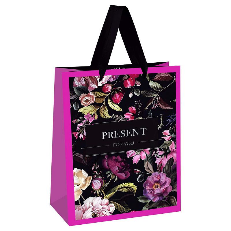 Пакет подарочный 18*23*10см MESHU "Floral present", матовая ламинация