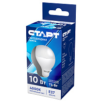 Лампа светодиодная Старт LED, серия "ЭКО" 10W40, тип А "груша", E27, 4000К, холодный свет, 15000ч