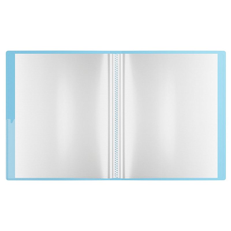 Папка с 40 вкладышами Berlingo "Soft Touch Pro", 24мм, 700мкм, с внутр. карманом, синяя, внутр. голубая, софт-тач 