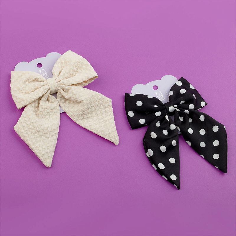 Заколка для волос MESHU, бант, светлый/темный, 13,5*14см, ассорти, европодвес