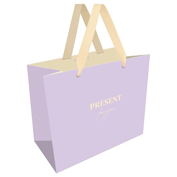 Пакет подарочный 32*26*12см MESHU "Monochrome. Purple", матовая ламинация