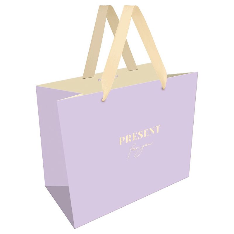 Пакет подарочный 32*26*12см MESHU "Monochrome. Purple", матовая ламинация