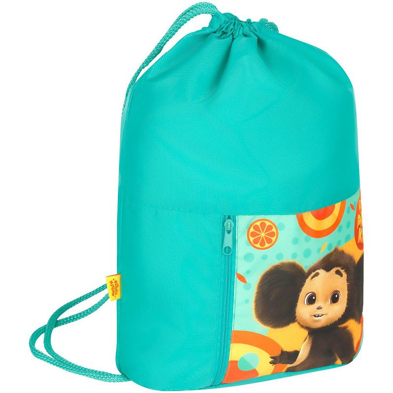 Мешок для обуви 1 отделение Мульти-Пульти "Чебурашка", 340*420мм, карман на молнии 