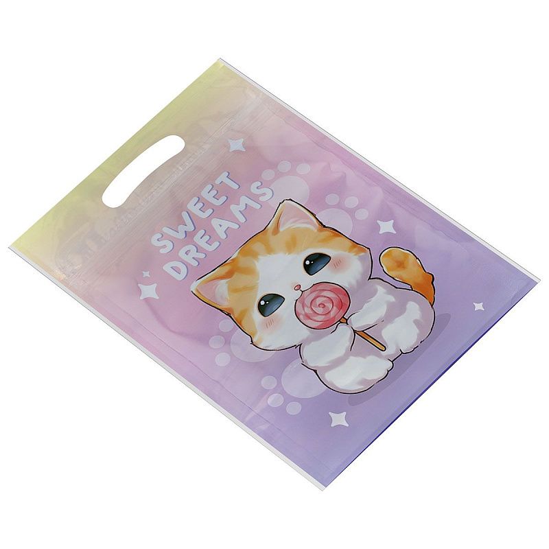 Набор подарочных пакетов 15*22 см, зип-лок, MESHU "Милые котята", 35шт.