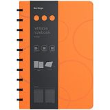 Бизнес-тетрадь В5+, 80л., Berlingo "Eclipse", клетка, на кольцах, с возм. замены блока, 80г/м2, пластик. (полифом) обложка, линейка-заклад., оранжевая