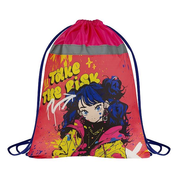 Мешок для обуви 1 отделение ArtSpace "Positive", 340*420мм, отражающая лента