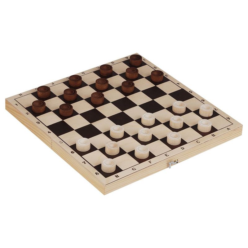 Шашки ТРИ СОВЫ деревянные с деревянной доской 29*29см