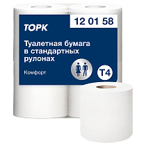 Бумага туалетная Tork "Advanced"(Т4) 2-слойная, стандарт. рулон, 23м/рул., 4шт., тиснение, белая